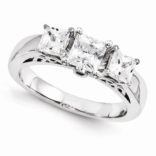 Drei-Stein-Diamant-Verlobungsring 2 Karat 14K Weißgold