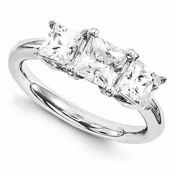 Drei-Stein-Diamant-Verlobungsring 4 Karat Weißgold 14K