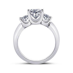 Drei-Steine-Ring Prinzessin Diamant2,31 Karat Weißgold 14K Neu