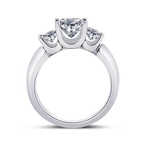 Drei-Steine-Ring Prinzessin Diamant2,31 Karat Weißgold 14K Neu