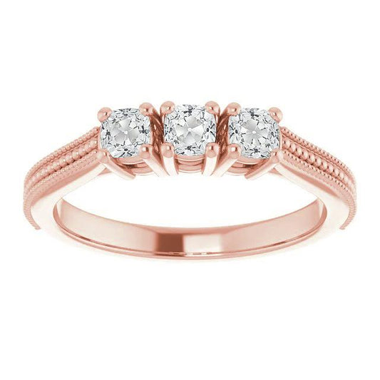 Kissen alter Bergmann Diamantring 3 Steinperlen Stil 4,50 Karat Gold - harrychadent.ch