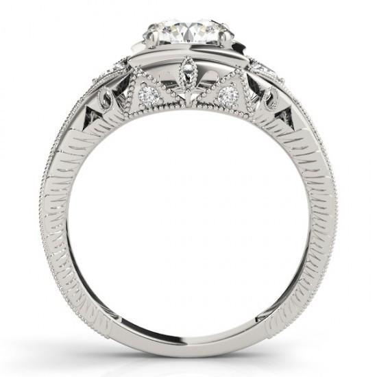 Neu 1 Karat Diamant Schmuck Dame Drei Stein Ring Vintage-Stil