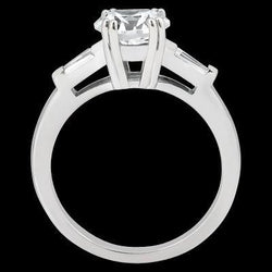 Runder & Baguette Diamant 1,91 Karat Drei-Stein-Stil Verlobungsring