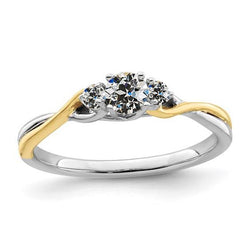 Two Tone 3 Stone Runden Old Cut Diamant Ring Twisted Shank 1,50 Karat