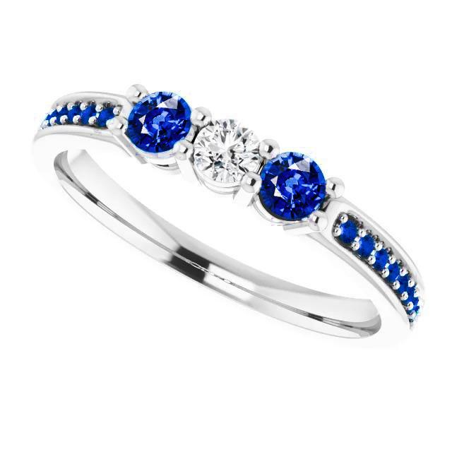 Verlobungsring mit blauem Saphir und Diamant 1,07 Karat Neu - harrychadent.ch