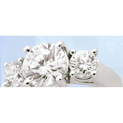 Weißgold Diamant Damen Ring mit drei Steinen 2.55 Karat