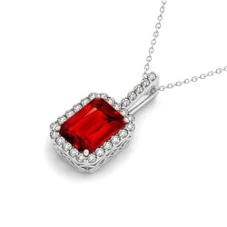 6,45 Karat Krappenset Roter Rubin mit Anhänger Halskette Gold 14K