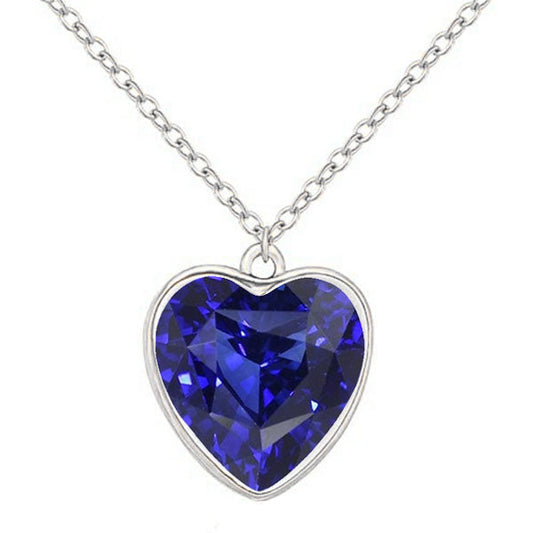Damen-Solitär-Anhänger Herz Sri Lanka Saphir 4 Karat Schmuck