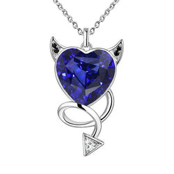 Diamant & Herz Blauer Saphir Gotischer Anhänger 4 Karat Gold