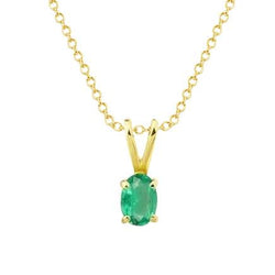 Grüne Smaragd-Edelstein-Anhänger-Halskette 4 Karat 14K Gelbgold Neu