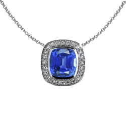 Halo-Kissen-Edelstein & runder Diamant-Anhänger 14K Gold 3,50 Karat