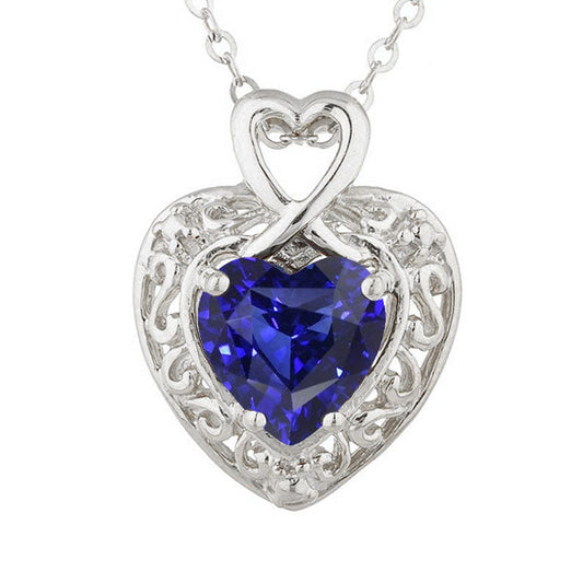 Herz Sri Lanka Saphir Fancy Anhänger Vintage Style Gold 2 Karat