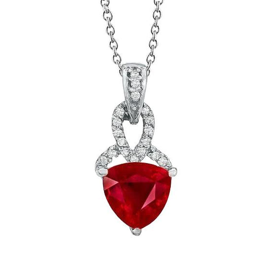 Trillion Red Rubin Edelstein Anhänger 3,50 Karat Weißgold 14K - harrychadent.ch