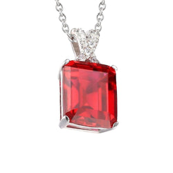 Weißgold 14K 8,25 ct. Halskette mit Rubin und Diamanten