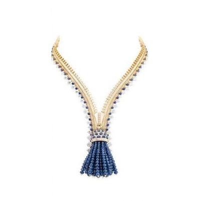 Ceylon Saphir und Diamanten 25 Kt Damen Halskette Gelbgold 14K - harrychadent.ch