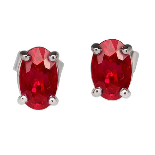 14K Weißgold 10 Karat Red Rubin Lady Ohrstecker Ohrringe Neu - harrychadent.ch