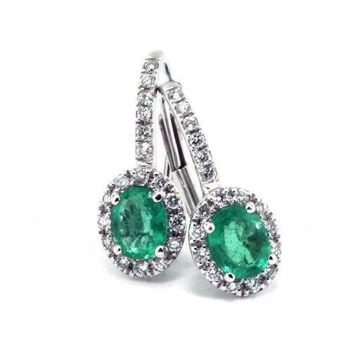 echter oval smaragd 7.36Karat ohrring Vorderansicht