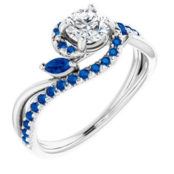 1,65 Karat blauer Saphir-Diamantring