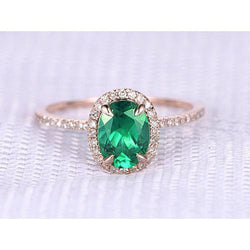 Grüner Ehering mit Smaragd und Diamant 5,45 Karat
