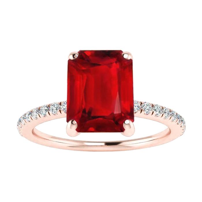 Smaragd-Rubin-Edelstein-Diamant-Ehering 11,25 Karat Roségold 14K - harrychadent.ch