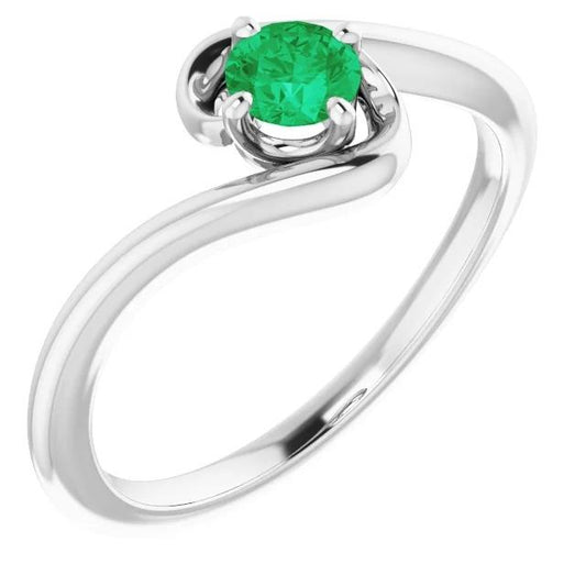 Solitärring 1,50 Karat Columbian Green Smaragd Twisted Style - harrychadent.ch