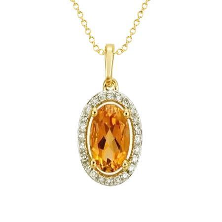 20,50 ct Krappen-Set Citrin und Diamanten Anhänger Gelbgold 14K - harrychadent.ch