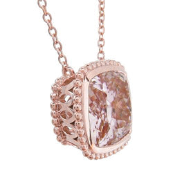 29.00 Karat große rosa Kunzit Anhänger Halskette Roségold 14K Neu