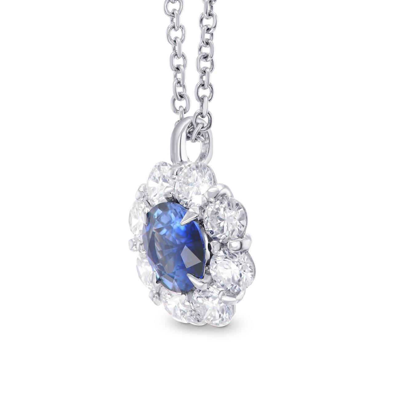 4,50 Karat Sri Lanka Blauer Saphir Diamanten Anhänger Halskette Gold - harrychadent.ch