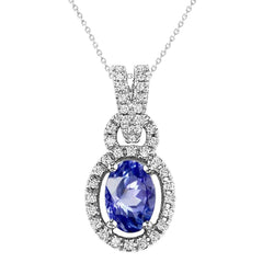 7 ct Sri Lanka Saphir und Diamanten Halskette Anhänger Gold
