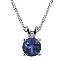 Blauer Saphir und Diamant Halskette Anhänger 2.55 Karat Weißgold 14K