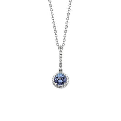 Echter Sri Lanka blauer Saphir und Diamant Anhänger 2 Karat