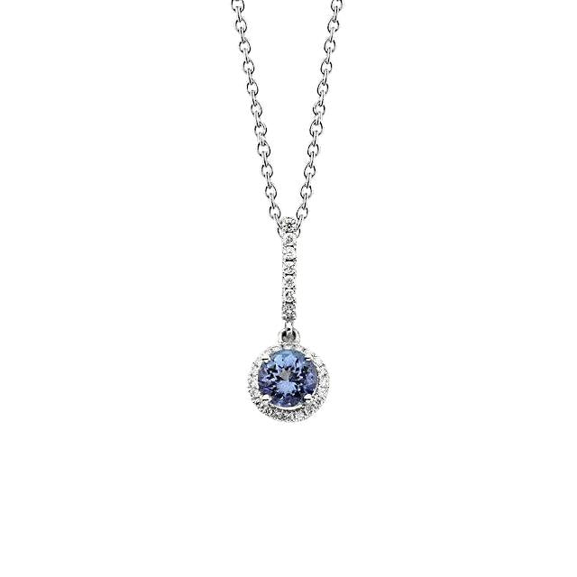Echter Sri Lanka blauer Saphir und Diamant Anhänger 2 Karat