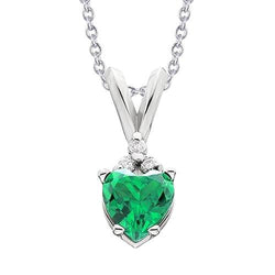 Grüne Smaragd-Diamant-Anhänger-Halskette 3.30 Karat WG 14K