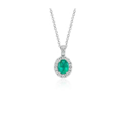 Grüner Smaragd & Diamant Edelstein Anhänger mit Kette 6,50 Karat