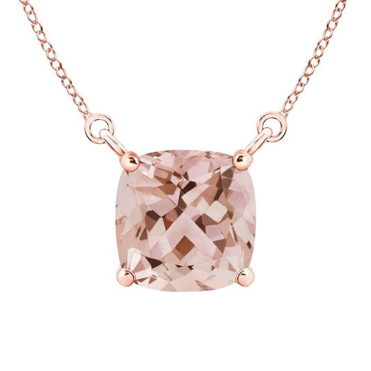 Krappenset Kissenform Morganit 12,50 Ct Anhänger Roségold 14K - harrychadent.ch