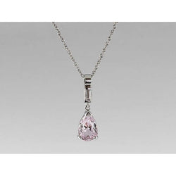 Pink Pear Cut Kunzit Edelstein Anhänger Weißgold 11 Karat Schmuck