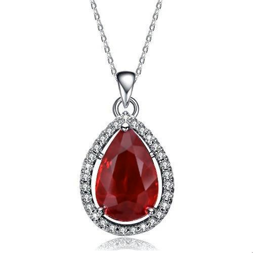 Roter Rubin im Birnenschliff mit Diamanthalskette Anhänger 2,25 Karat - harrychadent.ch