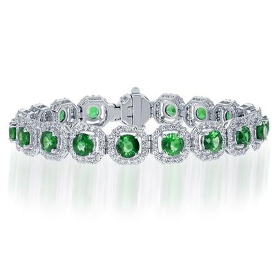 13 kt. runder grüner smaragd mit diamantarmband