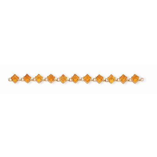 14k gelbgold diamant fancy citrin 14 karat armband