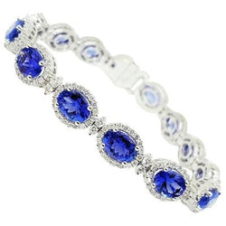 29 Karat Tansanit und Diamanten Damen Armband Weißgold 14K