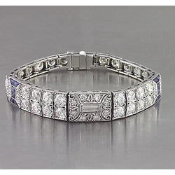 Antik-Stil Damen Armband Saphir und Diamant 24,80 Karat