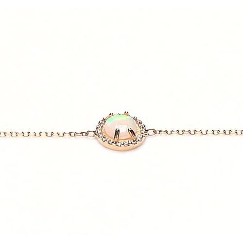 Armband runder Opal Diamant Lünette Set 6,75 Karat Gelbgold 14K - harrychadent.ch