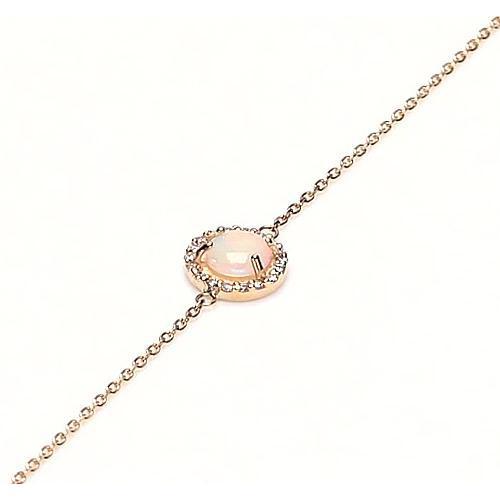 Armband runder Opal Diamant Lünette Set 6,75 Karat Gelbgold 14K - harrychadent.ch