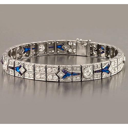 Blaues Saphir & Diamant Armband 21 Karat Damen Schmuck Neu - harrychadent.ch
