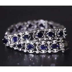 Ceylon Blue Diamant Armband 21 Karat Weißgold 14K