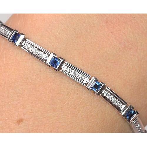 Diamant Damen Armband Ceylon Blue Sapphire 6 Karat Schmuck - harrychadent.ch