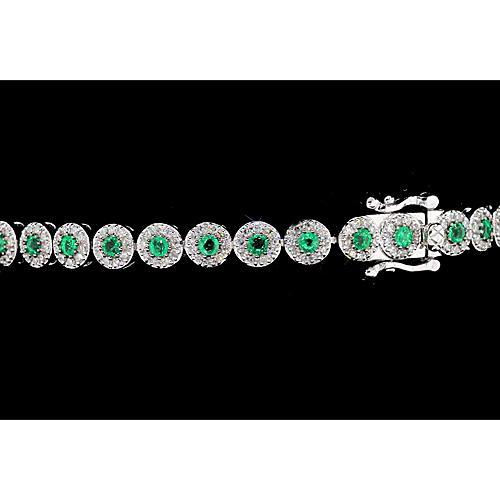 Diamant Tennisarmband 12 Karat grüner Saphir Zinken-Set - harrychadent.ch