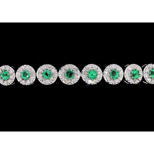 Diamant Tennisarmband 12 Karat grüner Saphir Zinken-Set - harrychadent.ch