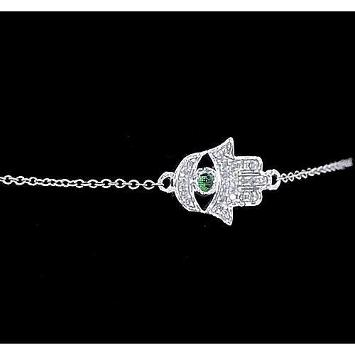 Diamantarmband Cabochon Kolumbianischer Grüner Smaragd 1,75 Karat - harrychadent.ch
