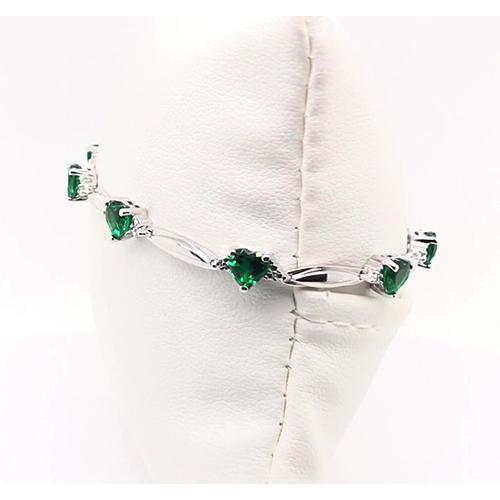 Grüner Smaragd Herzform Diamant Armband 9,54 Karat Schmuck - harrychadent.ch